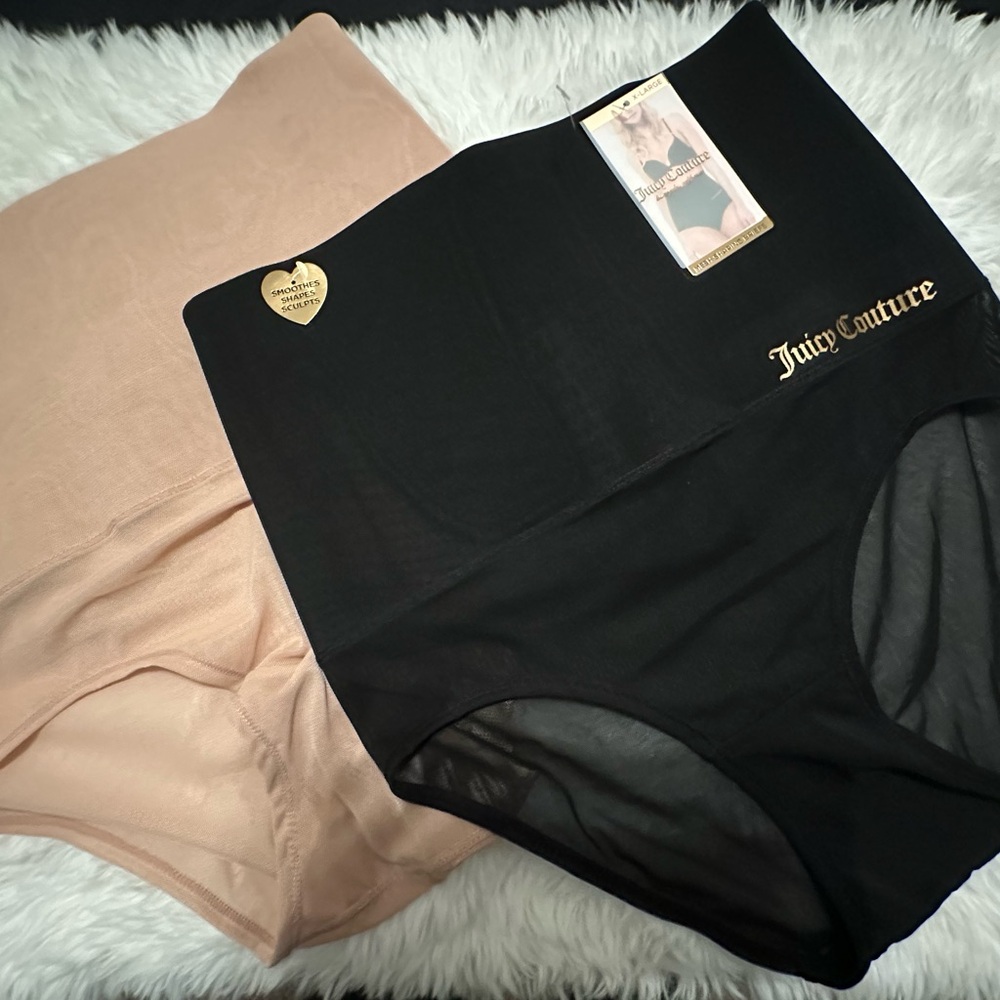 New Juicy Couture Black and Tan High-Waist Briefs